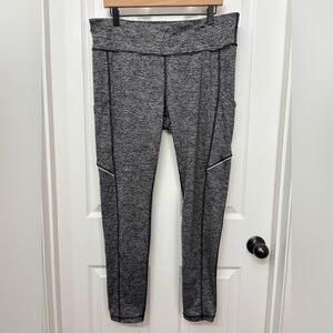 Gray Heathered Mid-Rise Leggings | Xersion Train XL